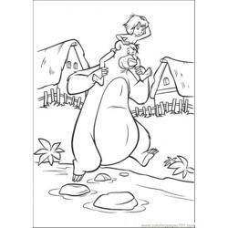 Baloo And Mowgli Free Coloring Page for Kids
