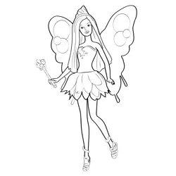 Angle Barbie Free Coloring Page for Kids