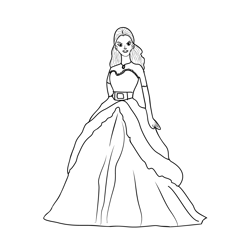 Barbie 1 Free Coloring Page for Kids