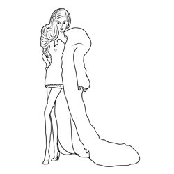 Barbie 3 Free Coloring Page for Kids