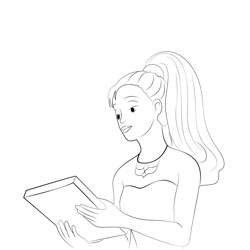 Barbie Having Book In Her Hand Free Coloring Page for Kids