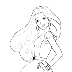 Barbie In Attitude Free Coloring Page for Kids