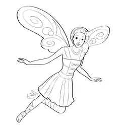 Fairy Barbie Free Coloring Page for Kids