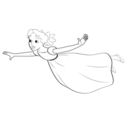 Flying Barbie Free Coloring Page for Kids