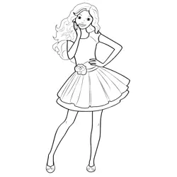 Nice Barbie Free Coloring Page for Kids