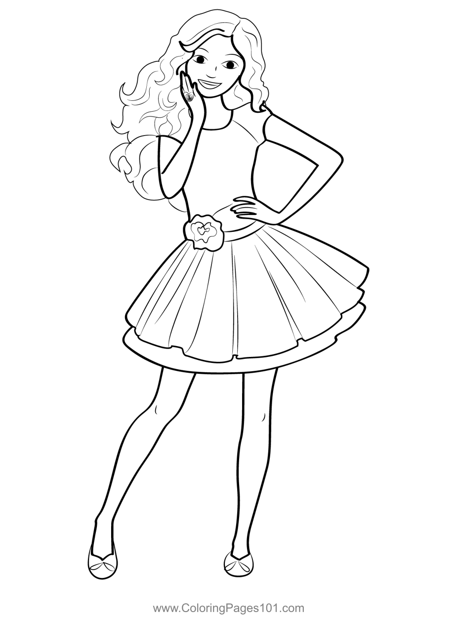 Nice Barbie Coloring Page for Kids - Free Barbie Printable Coloring ...