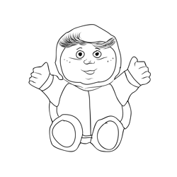 Cabbage Patch 3 Free Coloring Page for Kids