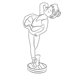 Ballerina Doll Free Coloring Page for Kids