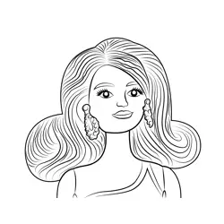 Barbie Pretty Doll Free Coloring Page for Kids