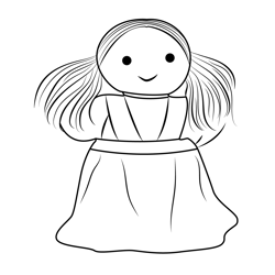 Clothing Doll Free Coloring Page for Kids