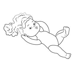 Lying Doll Free Coloring Page for Kids