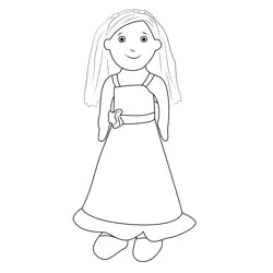 Cute Girl Free Coloring Page for Kids