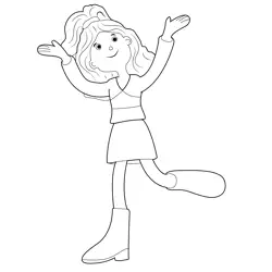 Happy Girl Free Coloring Page for Kids