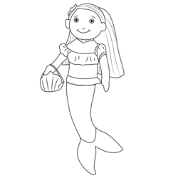 Mermaid Groovy Girl Free Coloring Page for Kids