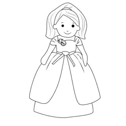 Pretty Girl Free Coloring Page for Kids