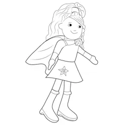 Standing Groovy Girl Free Coloring Page for Kids