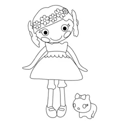 Happy Daisy Crown Lalaloopsy Free Coloring Page for Kids