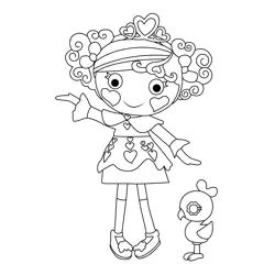 Queenie Red Heart Lalaloopsy Free Coloring Page for Kids