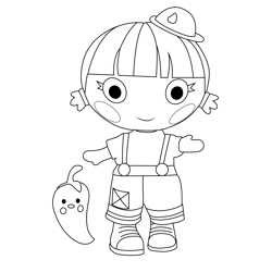 Red Fiery Flame Lalaloopsy Free Coloring Page for Kids