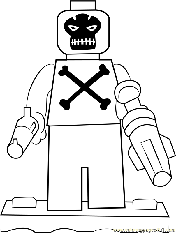 Lego Crossbones Coloring Page for Kids - Free Lego Printable Coloring
