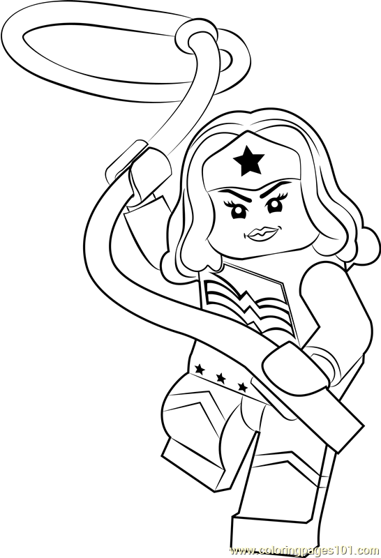 Lego Wonder Woman Coloring Page for Kids - Free Lego Printable Coloring