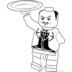 Lego Alfred Pennyworth Free Coloring Page for Kids