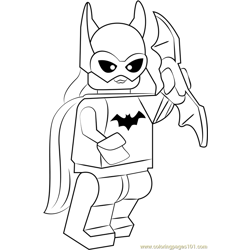 Lego Batgirl Free Coloring Page for Kids