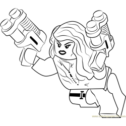 Lego Black Widow Free Coloring Page for Kids