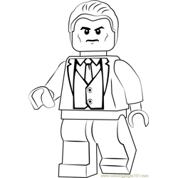 Lego Bruce Wayne Free Coloring Page for Kids