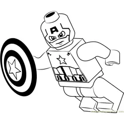 Lego Captain America Free Coloring Page for Kids