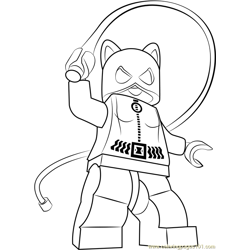 Lego Catwoman Free Coloring Page for Kids
