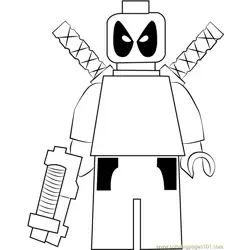 Lego Deadpool Free Coloring Page for Kids
