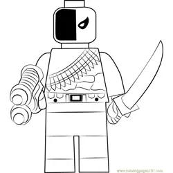 Lego Deathstroke Free Coloring Page for Kids