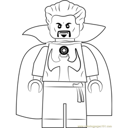 Lego Doctor Strange Free Coloring Page for Kids
