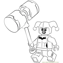 Lego Harley Quinn Free Coloring Page for Kids
