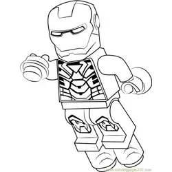 Lego Iron Man Free Coloring Page for Kids