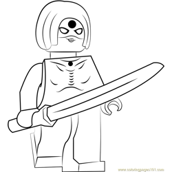 Lego Katana Free Coloring Page for Kids
