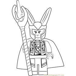 Lego Loki Free Coloring Page for Kids