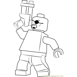 Lego Nick Fury Free Coloring Page for Kids