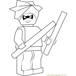Lego Nightwing Free Coloring Page for Kids