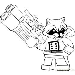 Lego Rocket Raccoon Free Coloring Page for Kids