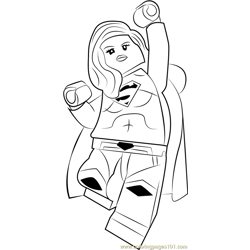 Lego Supergirl Free Coloring Page for Kids
