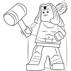 Lego Thor Girl Free Coloring Page for Kids