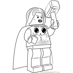 Lego Thor Free Coloring Page for Kids