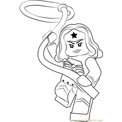 Lego Wonder Woman Free Coloring Page for Kids