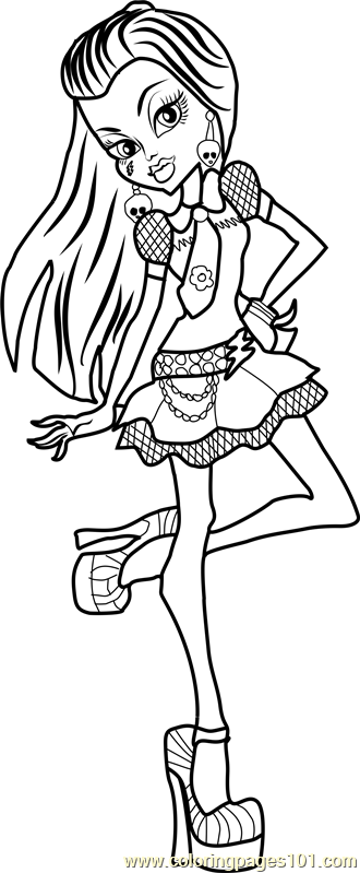 Frankie Stein Coloring Page for Kids   Free Monster High Printable ...