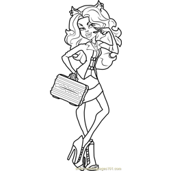 Clawdeen Wolf Free Coloring Page for Kids