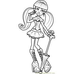 Draculaura Free Coloring Page for Kids