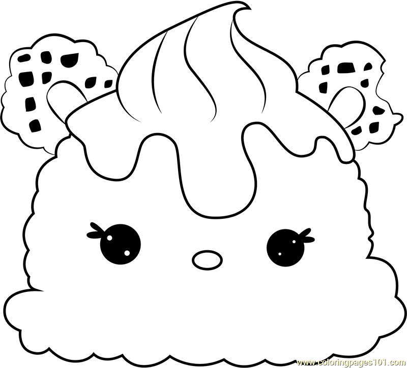 Cherry Scoop Coloring Page for Kids - Free Num Noms Printable Coloring