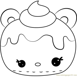 Strawberry Cream Free Coloring Page for Kids